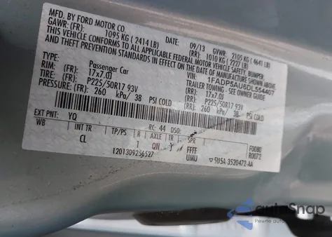 2013 Ford C-Max Hybrid Se from USA, damaged, VIN 1FADP5AU6DL554407